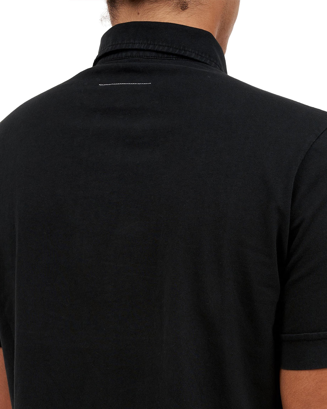Black Heavy Cotton Jersey Polo Shirt