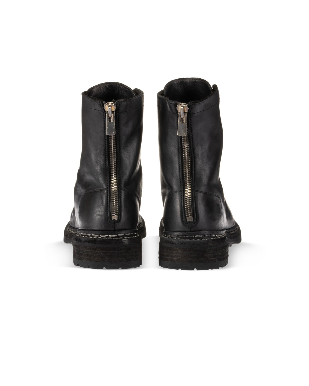 Black Horse Leather 5212BZV Laced Up back Zip Boots