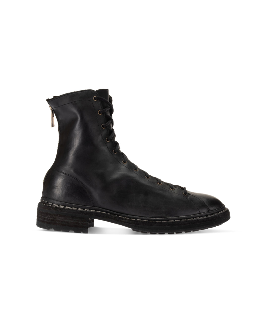 Black Horse Leather 5212BZV Laced Up back Zip Boots