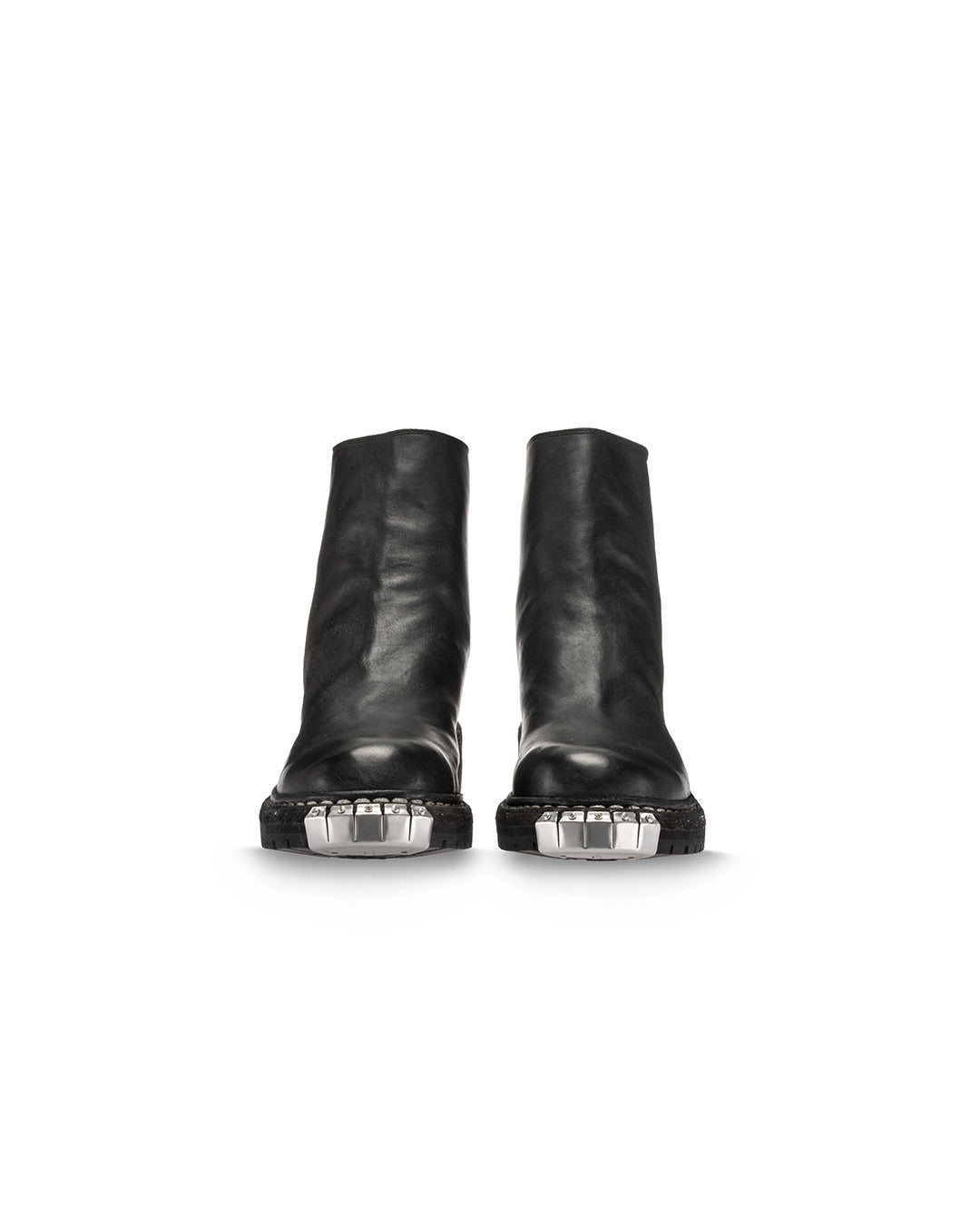 Black Horse Leather GR06V Back Zip Big Daddy Boots
