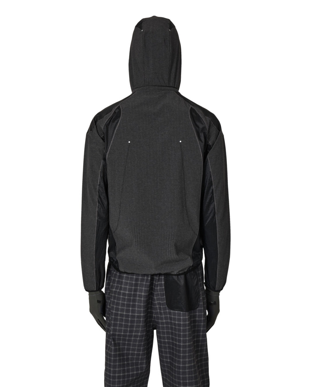 Black Numb Pinstriped Hooded Wind Jacket