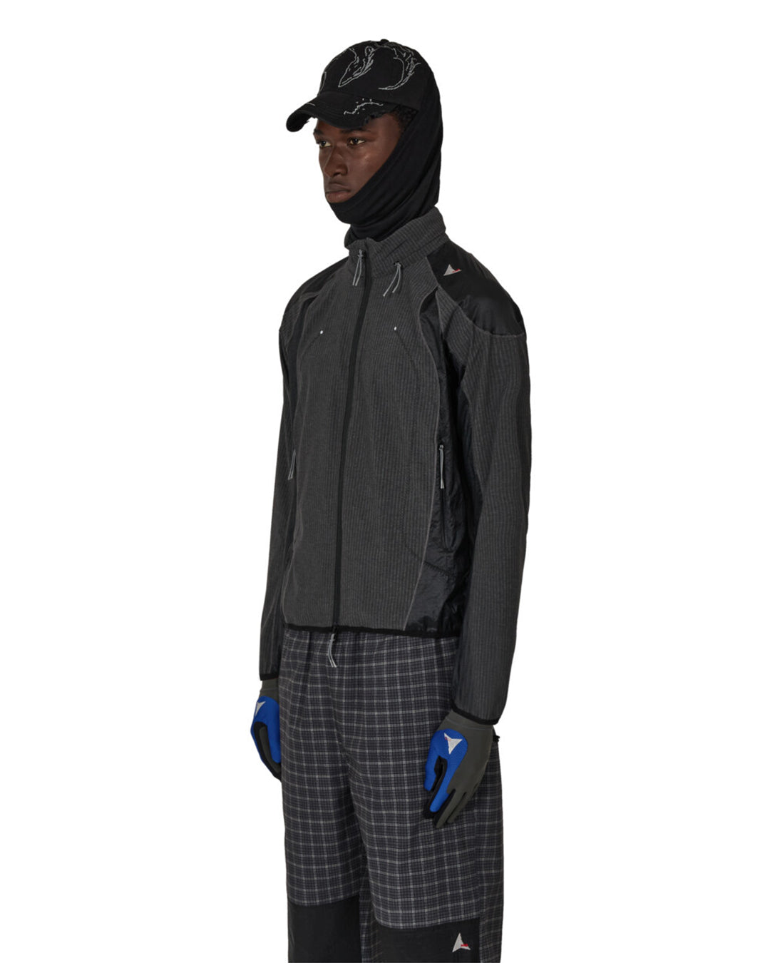 Black Numb Pinstriped Hooded Wind Jacket