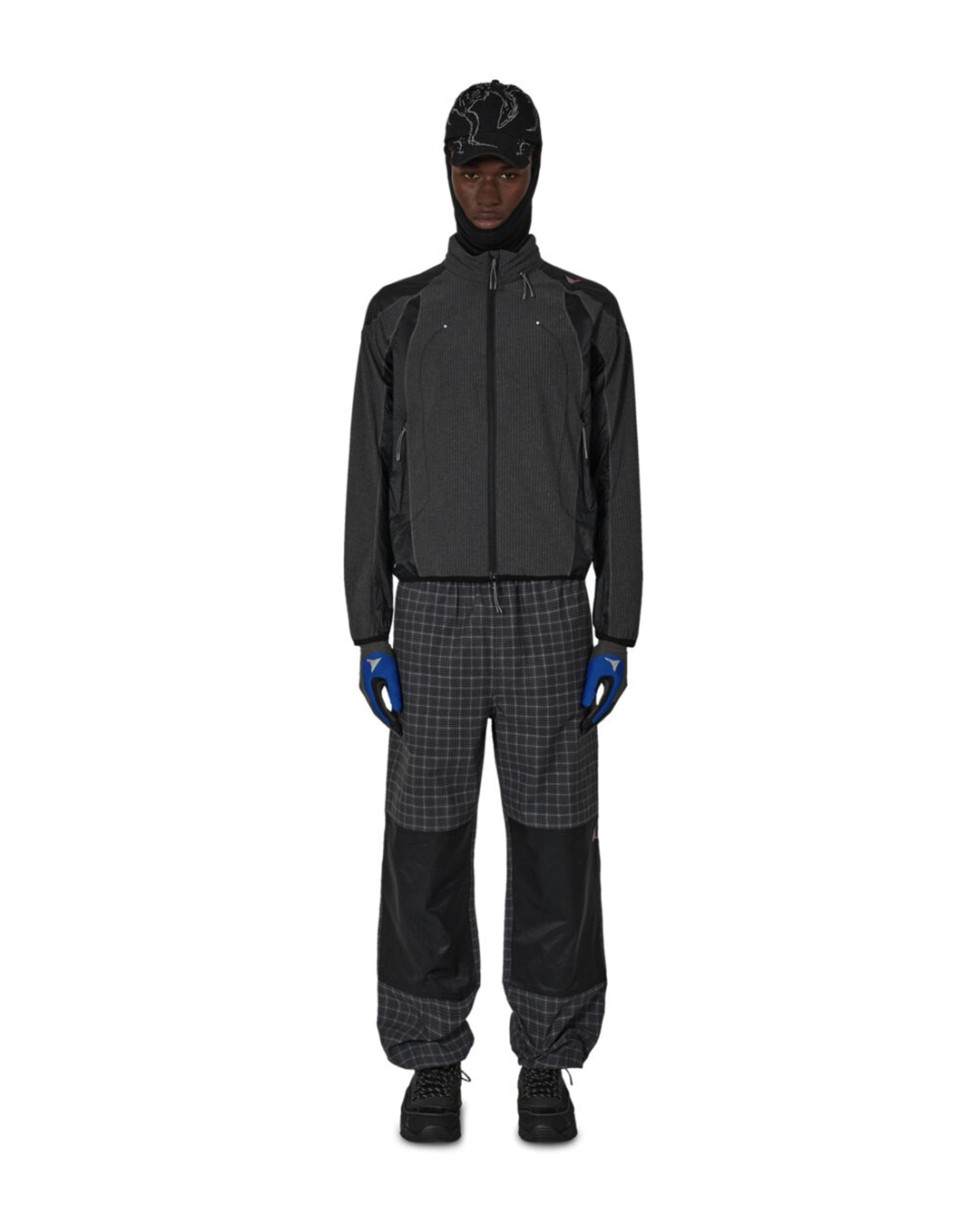 Black Numb Pinstriped Hooded Wind Jacket