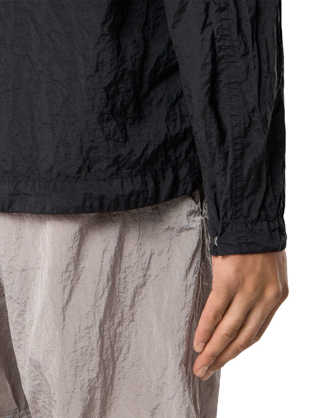 Black Nylon Metal in ECONYL Chest Pocket Two-Way Zip Overshirt