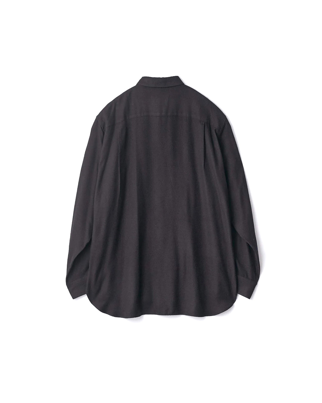 Black Silk Rayon Flannel Oversized Down Pat Shirt