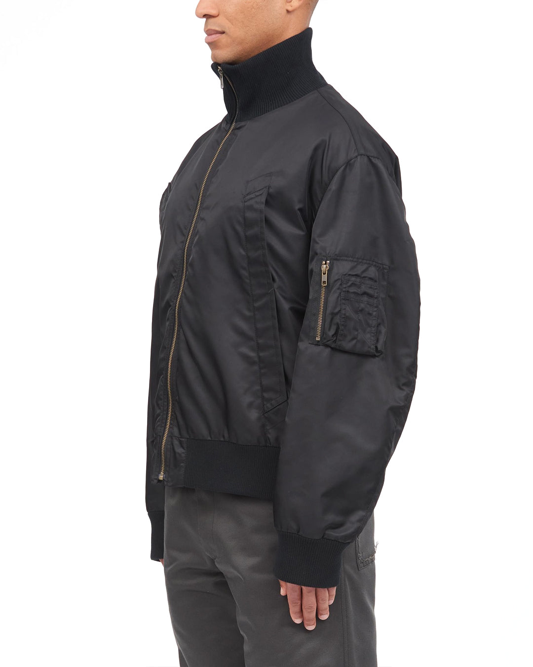 Black Sports Bomber Jacket