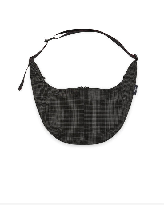 Black/White polyester grid check pattern Crossbody Bag