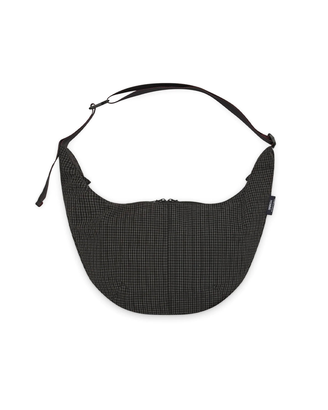 Black/White polyester grid check pattern Crossbody Bag