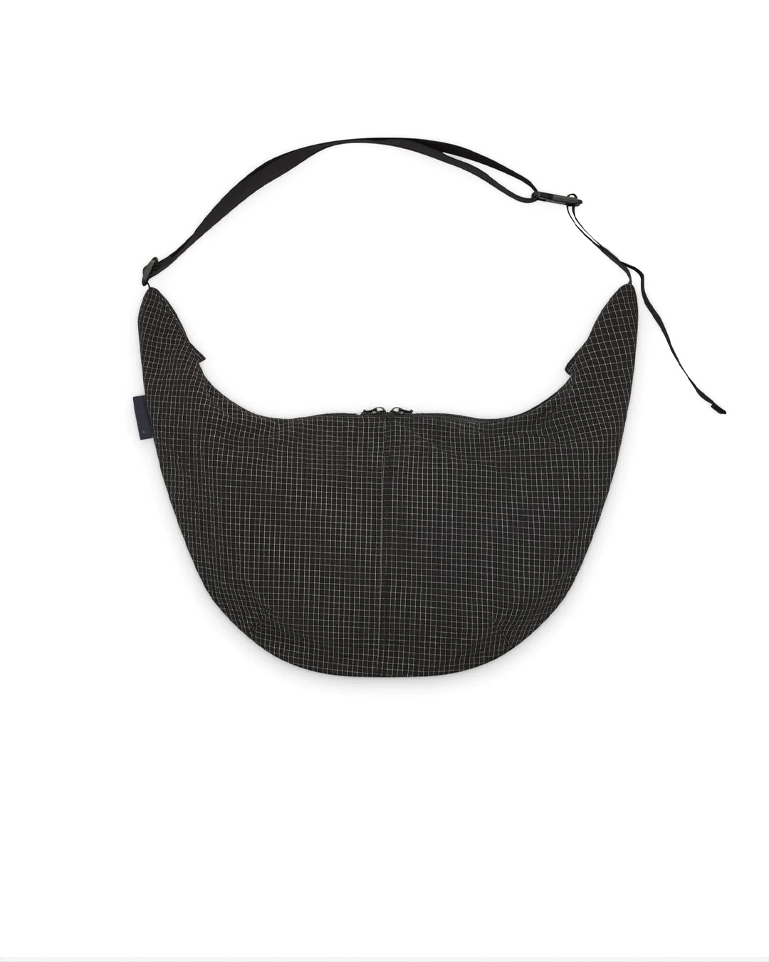 Black/White polyester grid check pattern Crossbody Bag