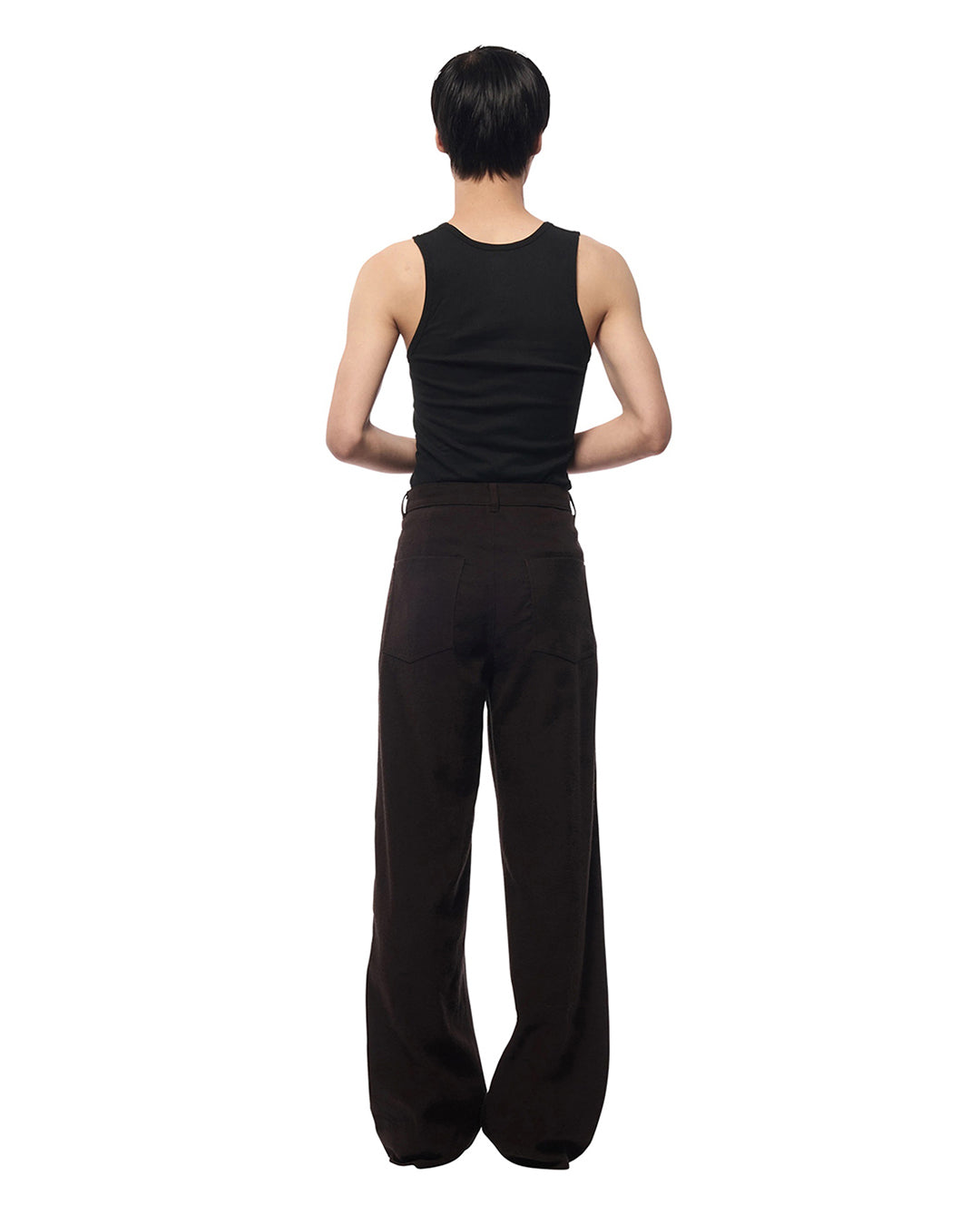Brown Silk Linen 5 Pocket Trouser