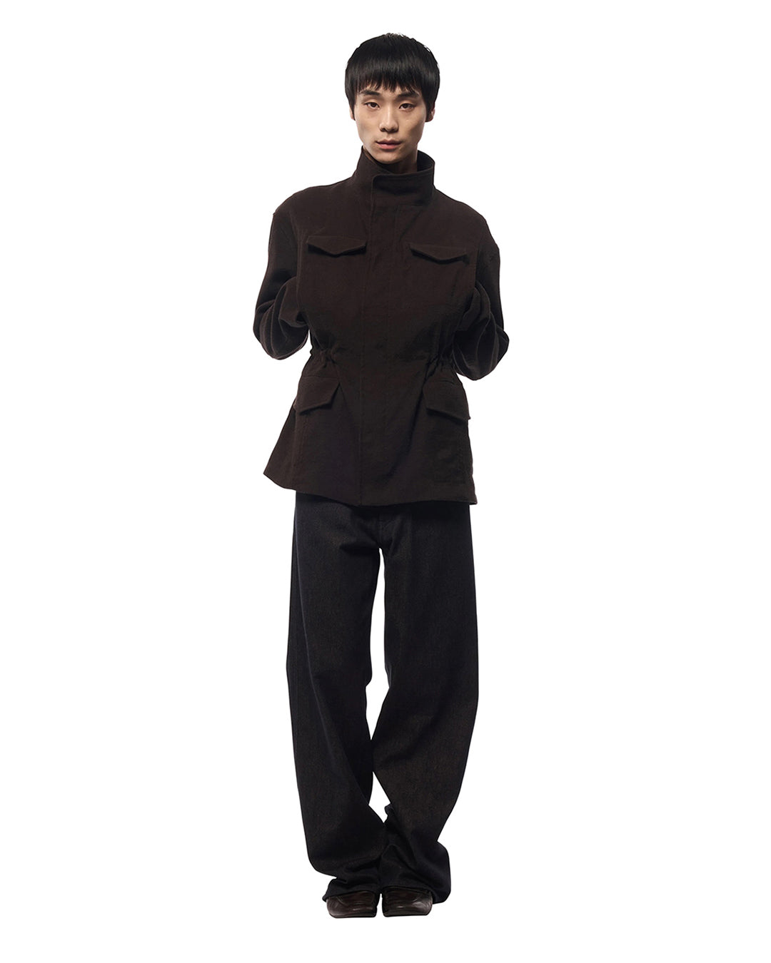 Brown Silk Linen Arnatt Jacket