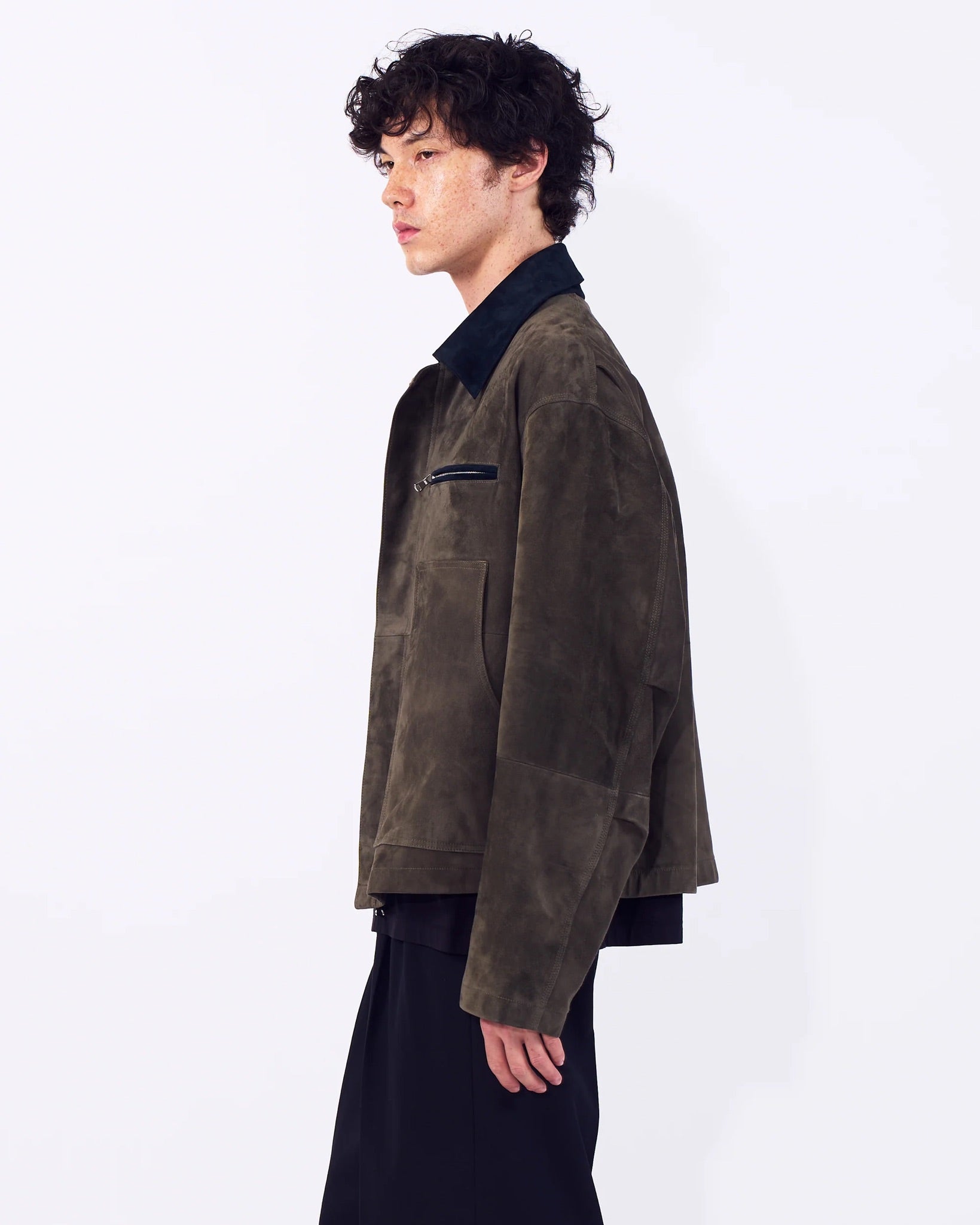 Khaki Goat Suede Blouson