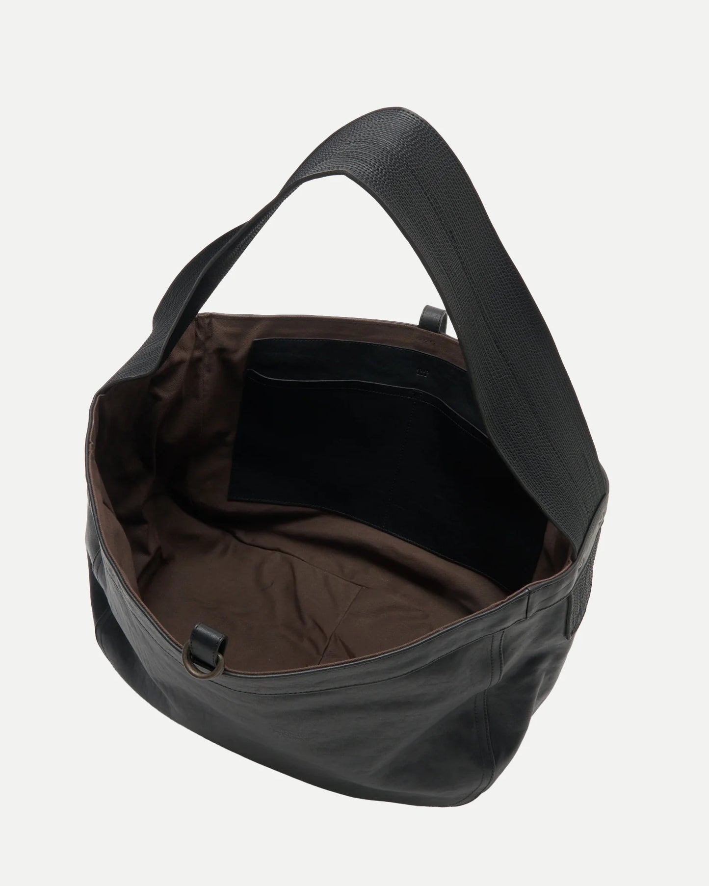 Black Leather Lot.004 Newsboy Bag