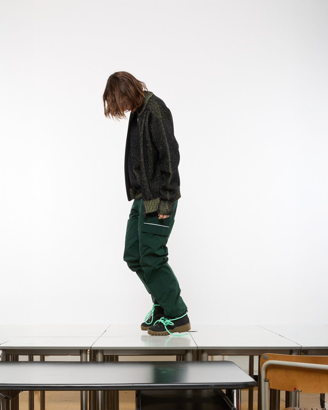 Herren Black Aimless Compact Knit Full Zipped Sweater