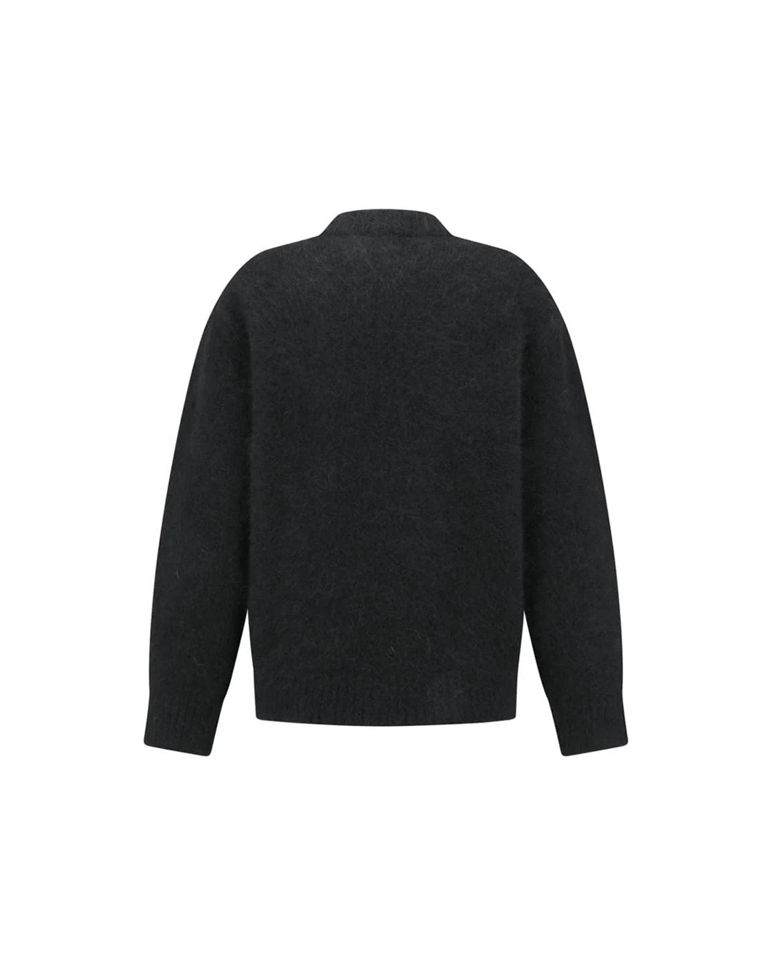 Black Hairy Rounded Pullover