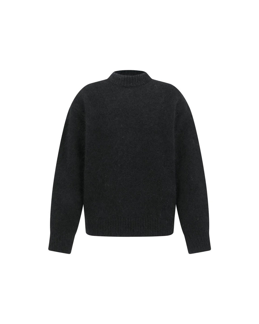 Black Hairy Rounded Pullover