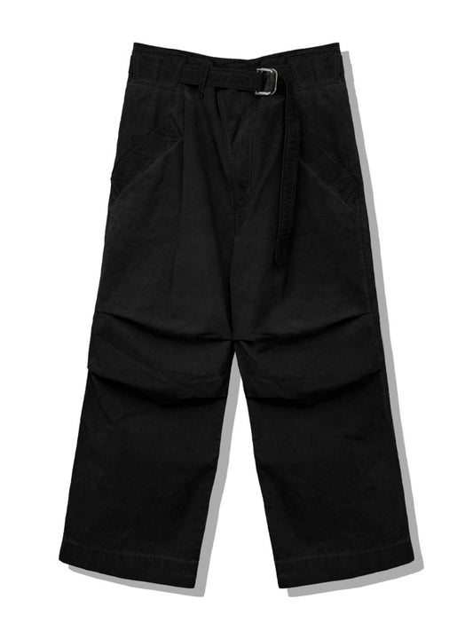 Black Taped Belt Trousers
