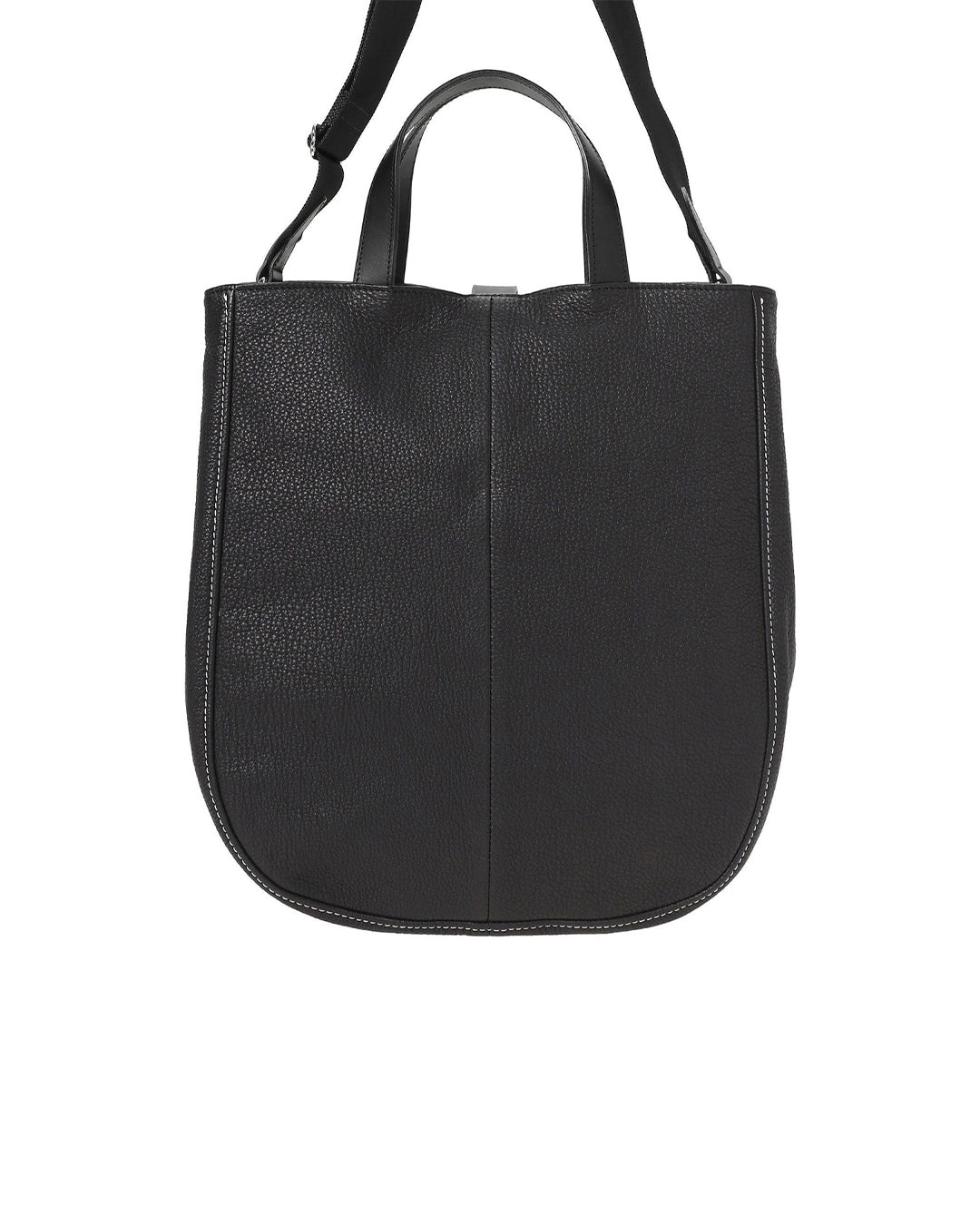 Black Cowhide Leather Cisco 2Way Tote Bag