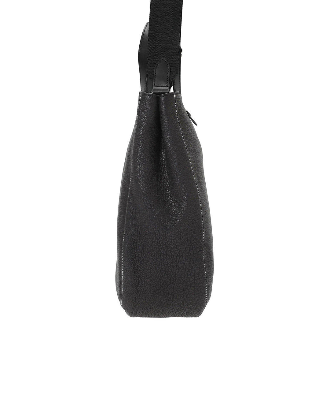 Black Cowhide Leather Cisco 2Way Tote Bag