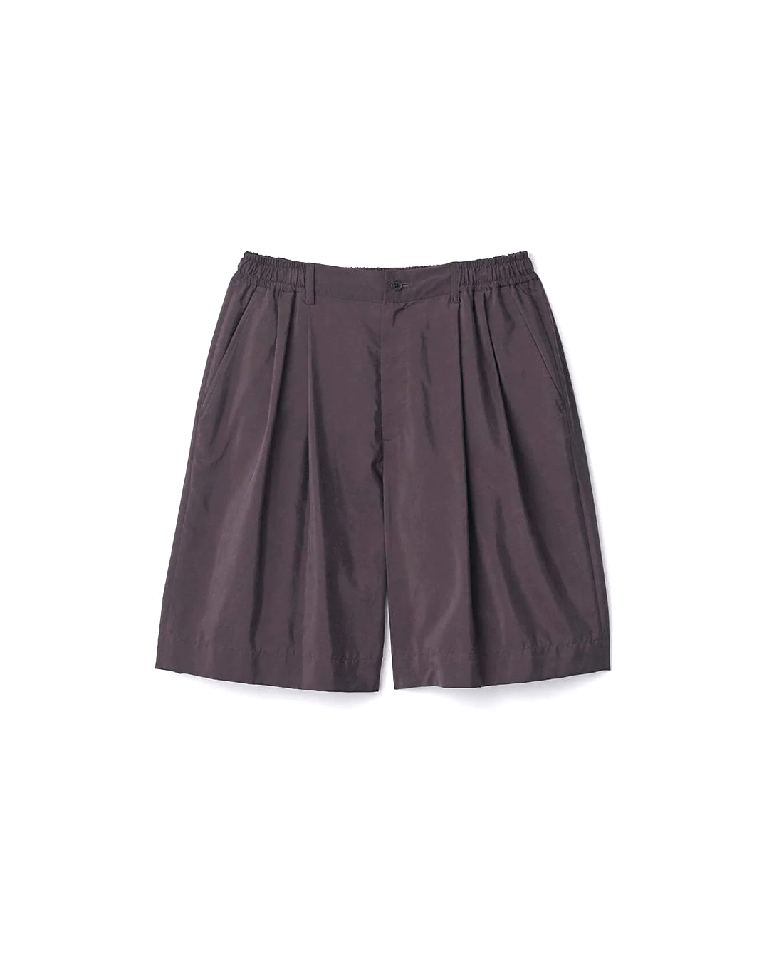 Charcoal Brown Silk Nylon Wide Easy Short