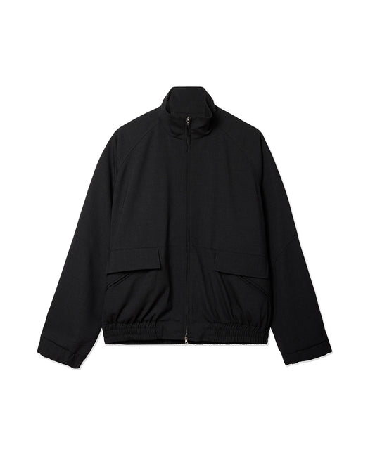 Charcoal Tropical Wool Cropped Ji Jacket