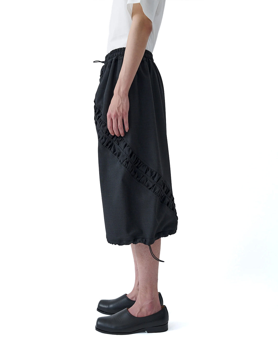 Charcoal Tropical Wool Long Fossil Short