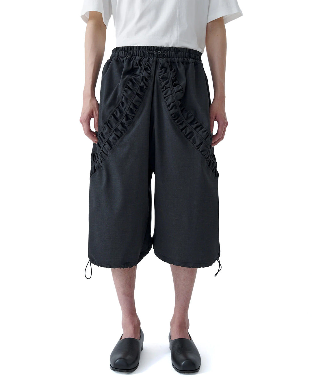 Charcoal Tropical Wool Long Fossil Short