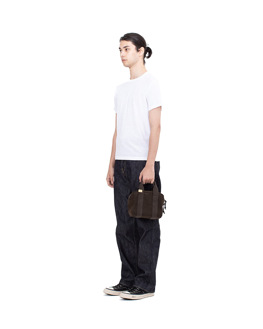 Charcoal Cotton Canvas Small Plura Bag