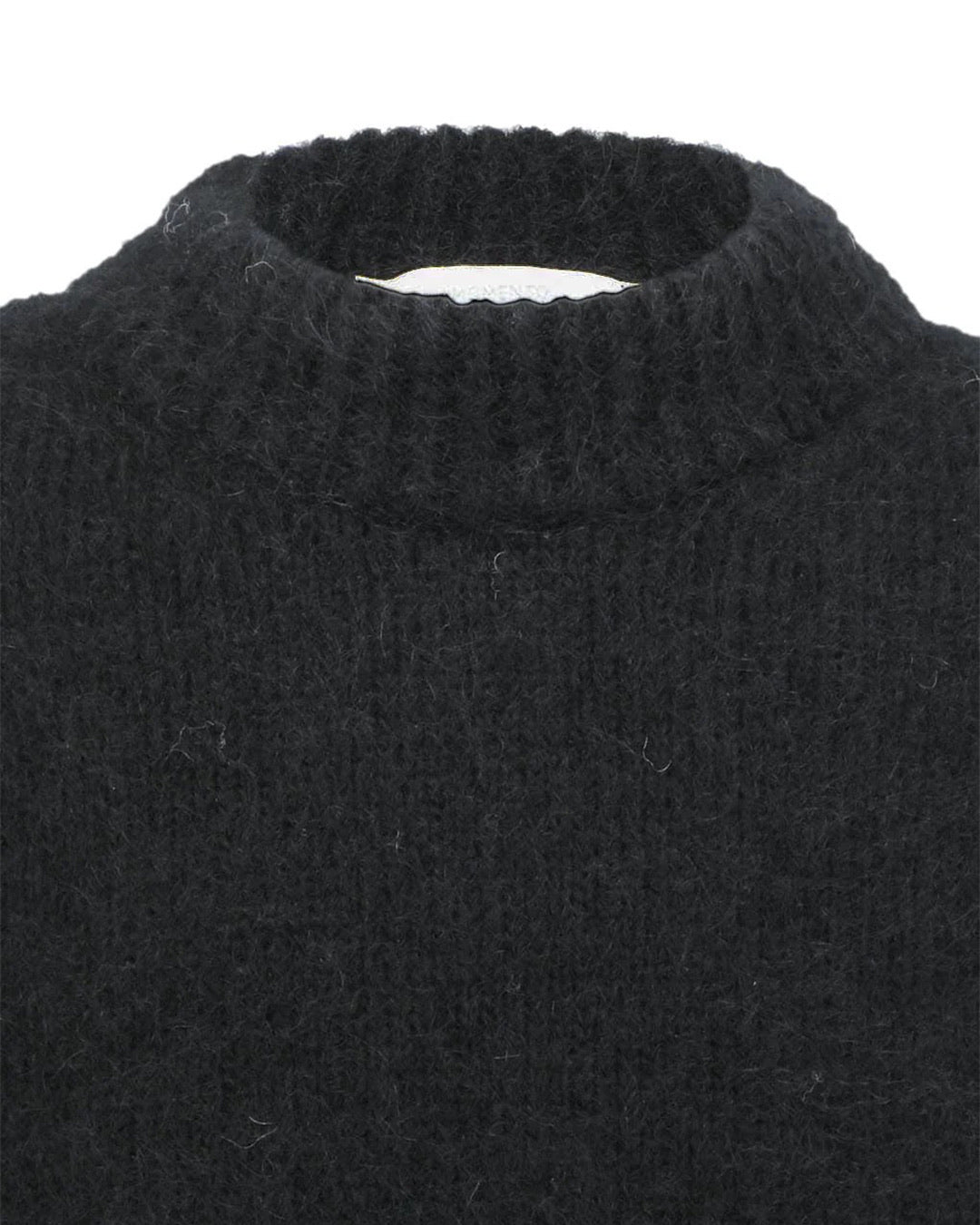 Black Hairy Rounded Pullover