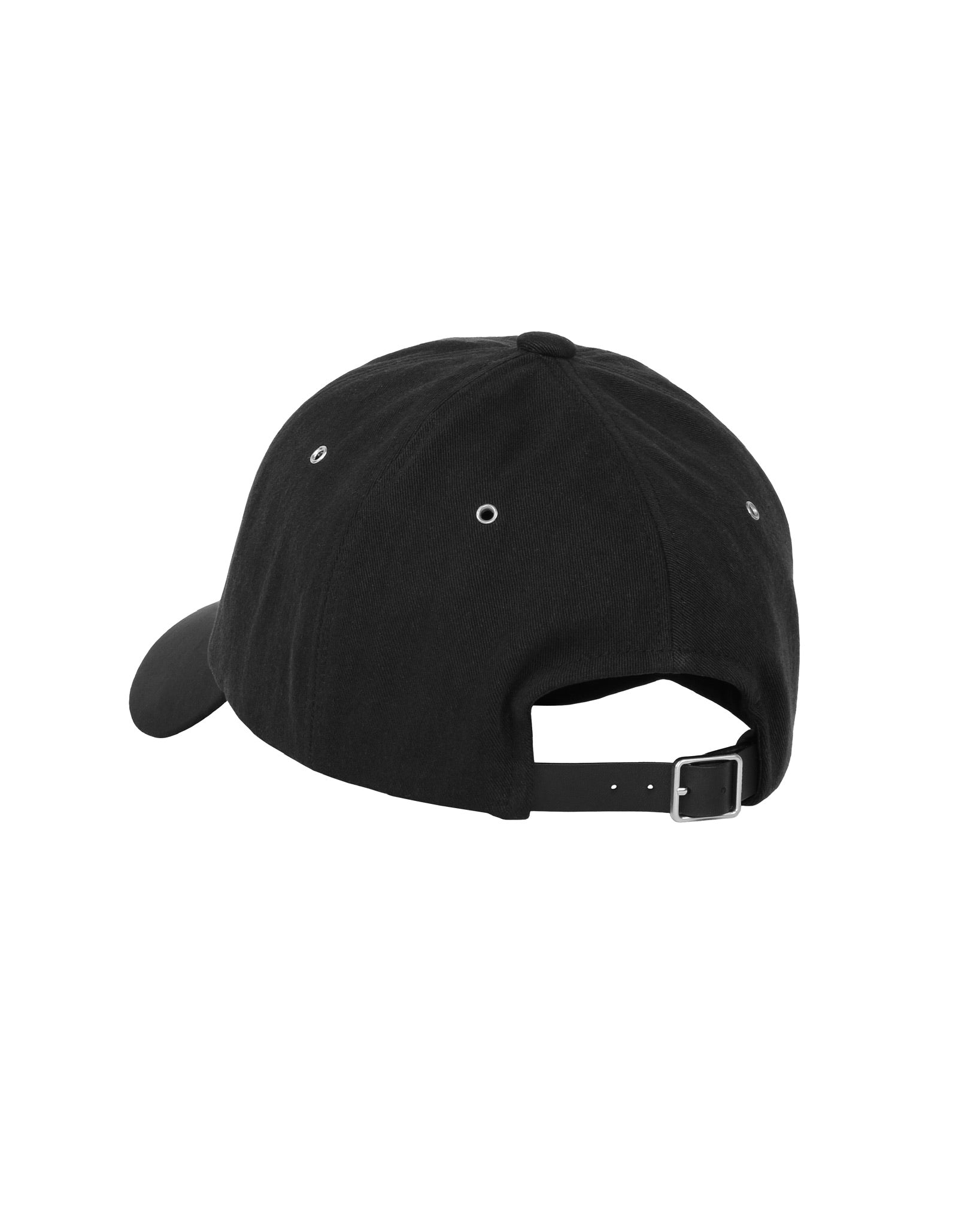 Black Faux Suede & Cotton Mix 6 Panel Cap