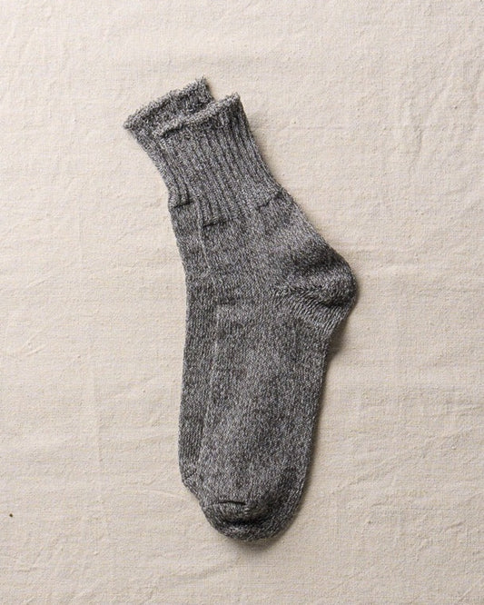 Natural Black Washi Organic Cotton Ribbed Socks