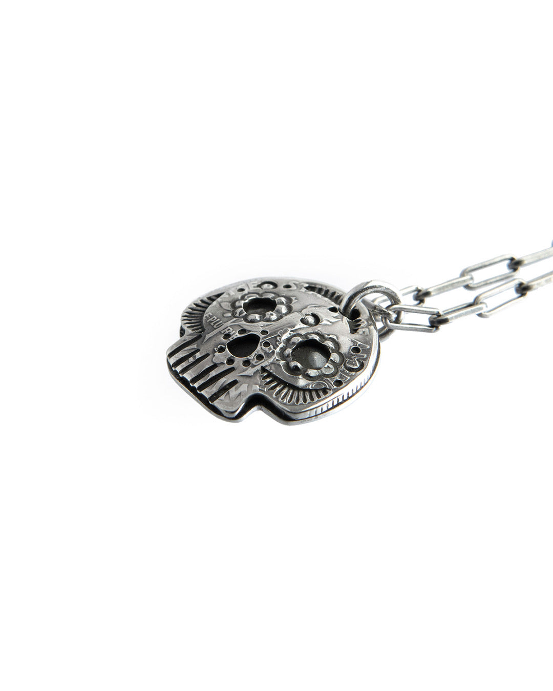 Dime Skull Pendant Necklace