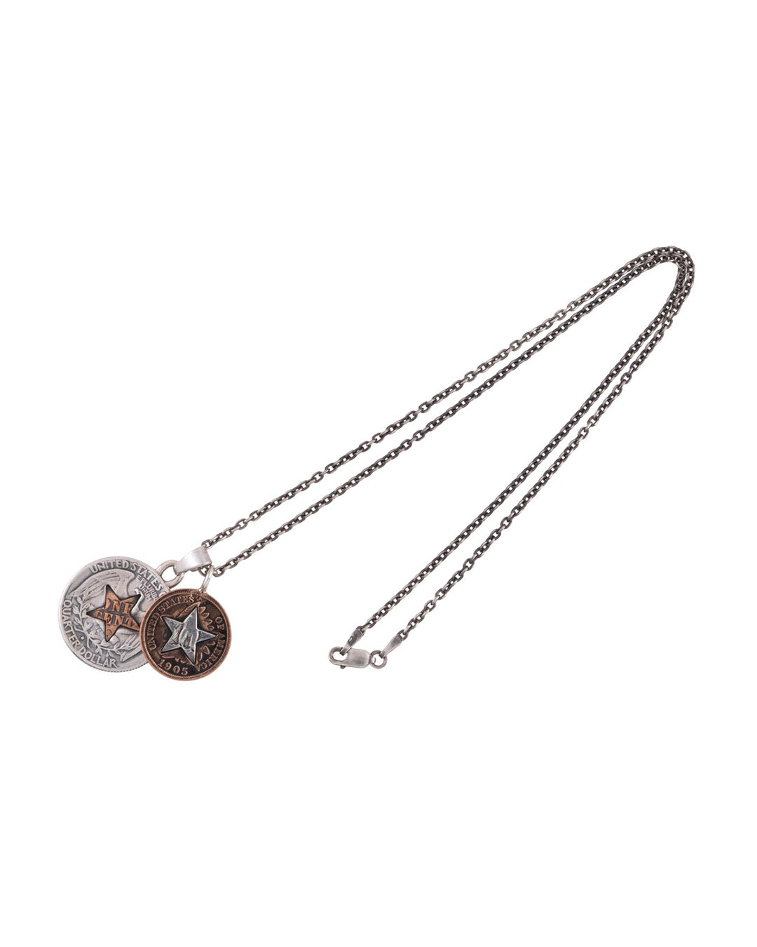 Quarter and Cent Silver Pendant Necklace