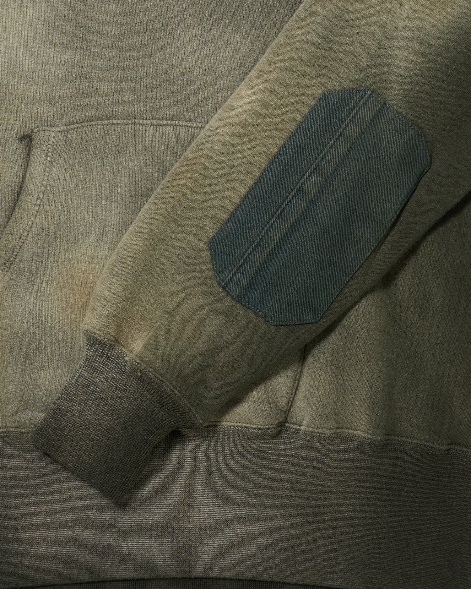 Bleached Deep Green Lot.606 Hooded Shirt