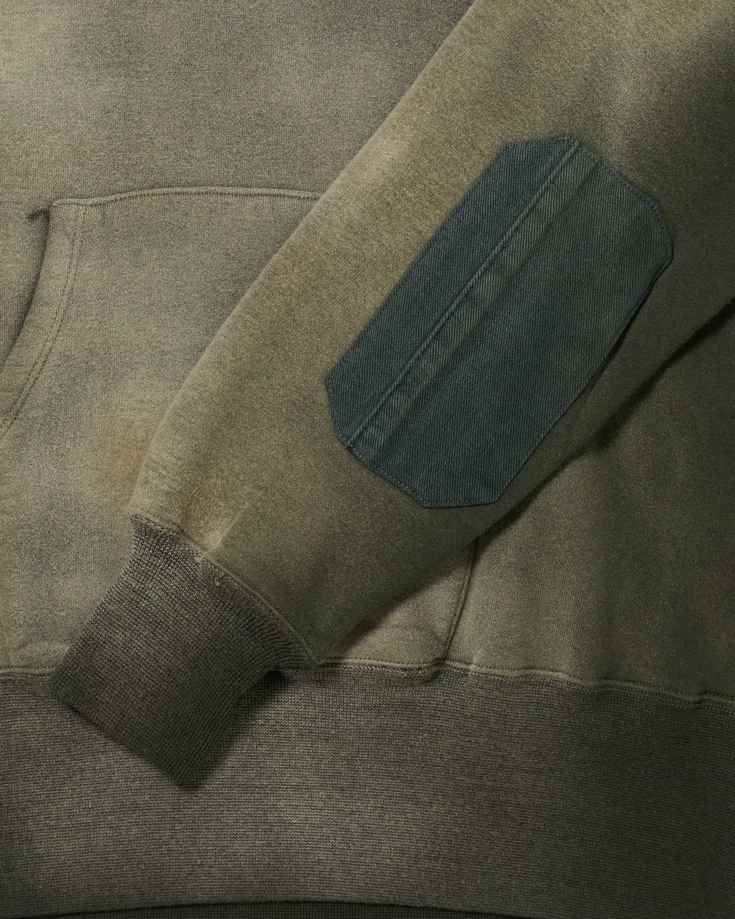 Bleached Deep Green Lot.606 Hooded Shirt