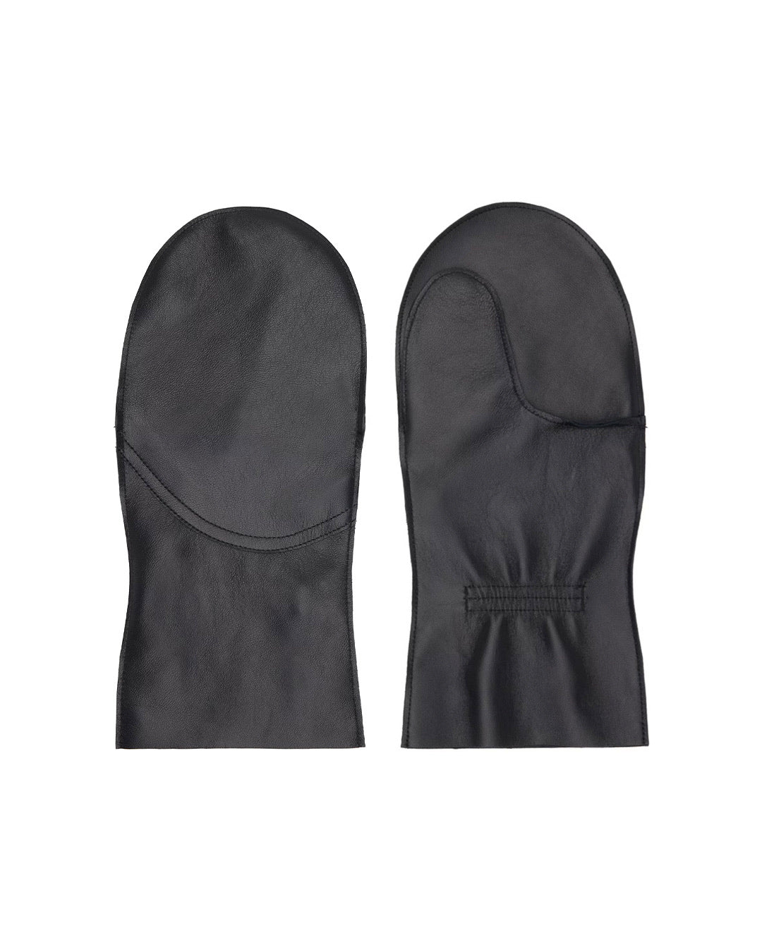 Black Leather Mittens