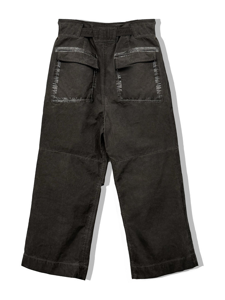 Ash Gray Taped Belt Trousers