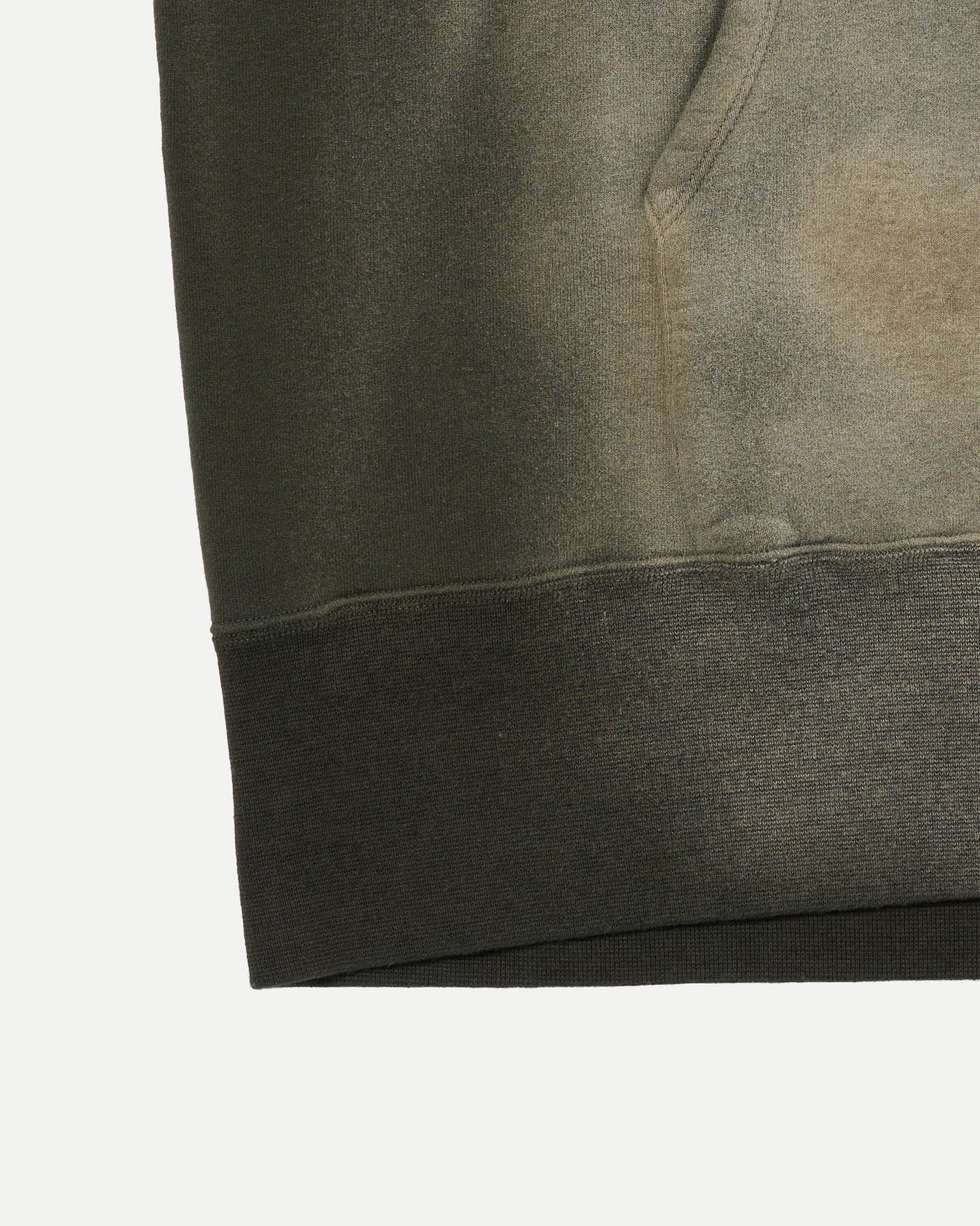 Bleached Deep Green Lot.606 Hooded Shirt