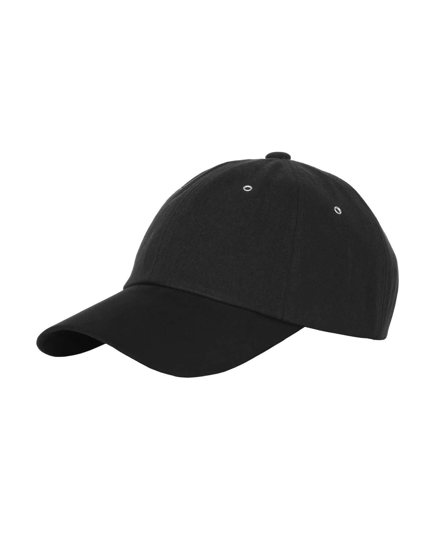 Black Faux Suede & Cotton Mix 6 Panel Cap