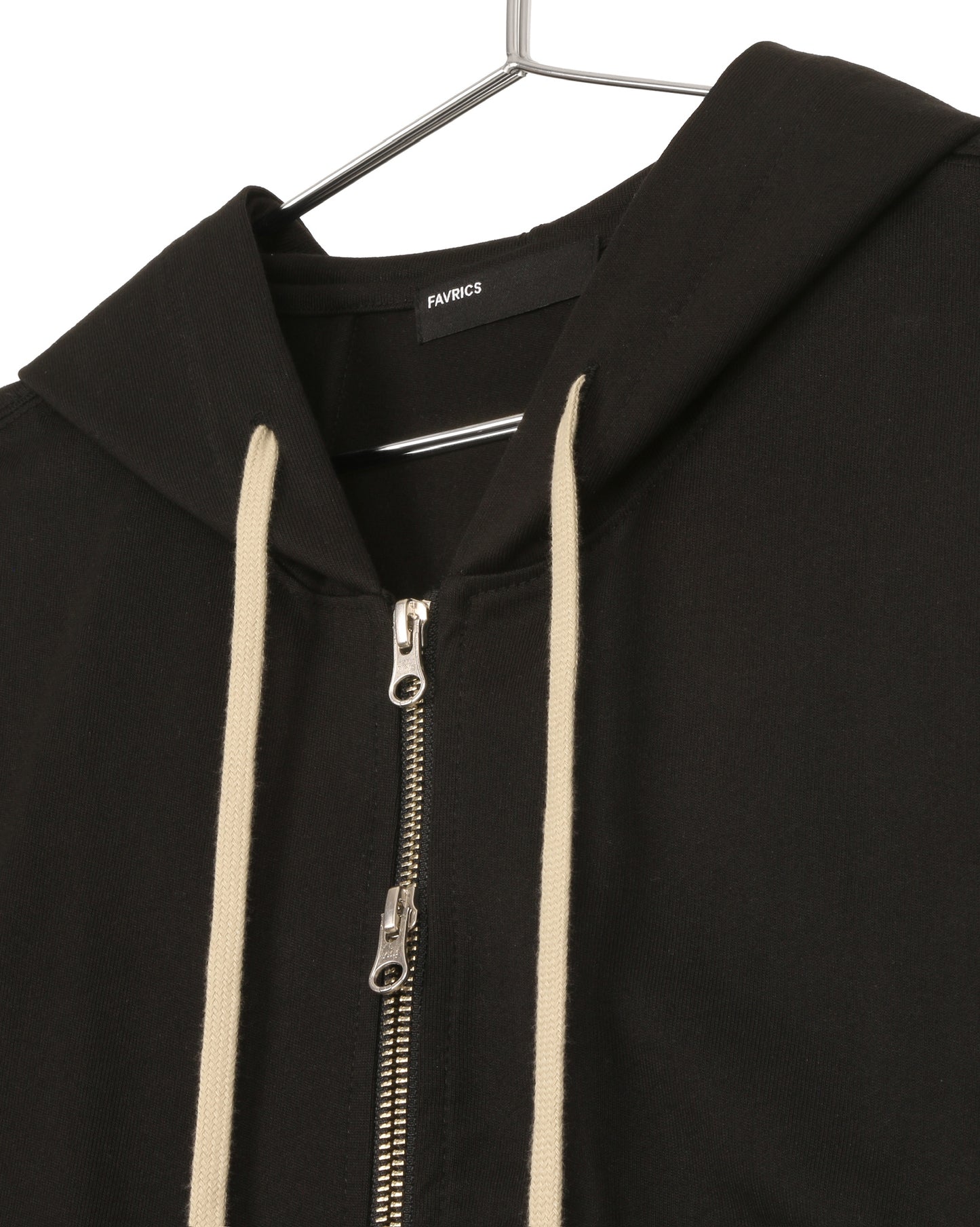 Black Two-Way Zip-Up Short Hoodie