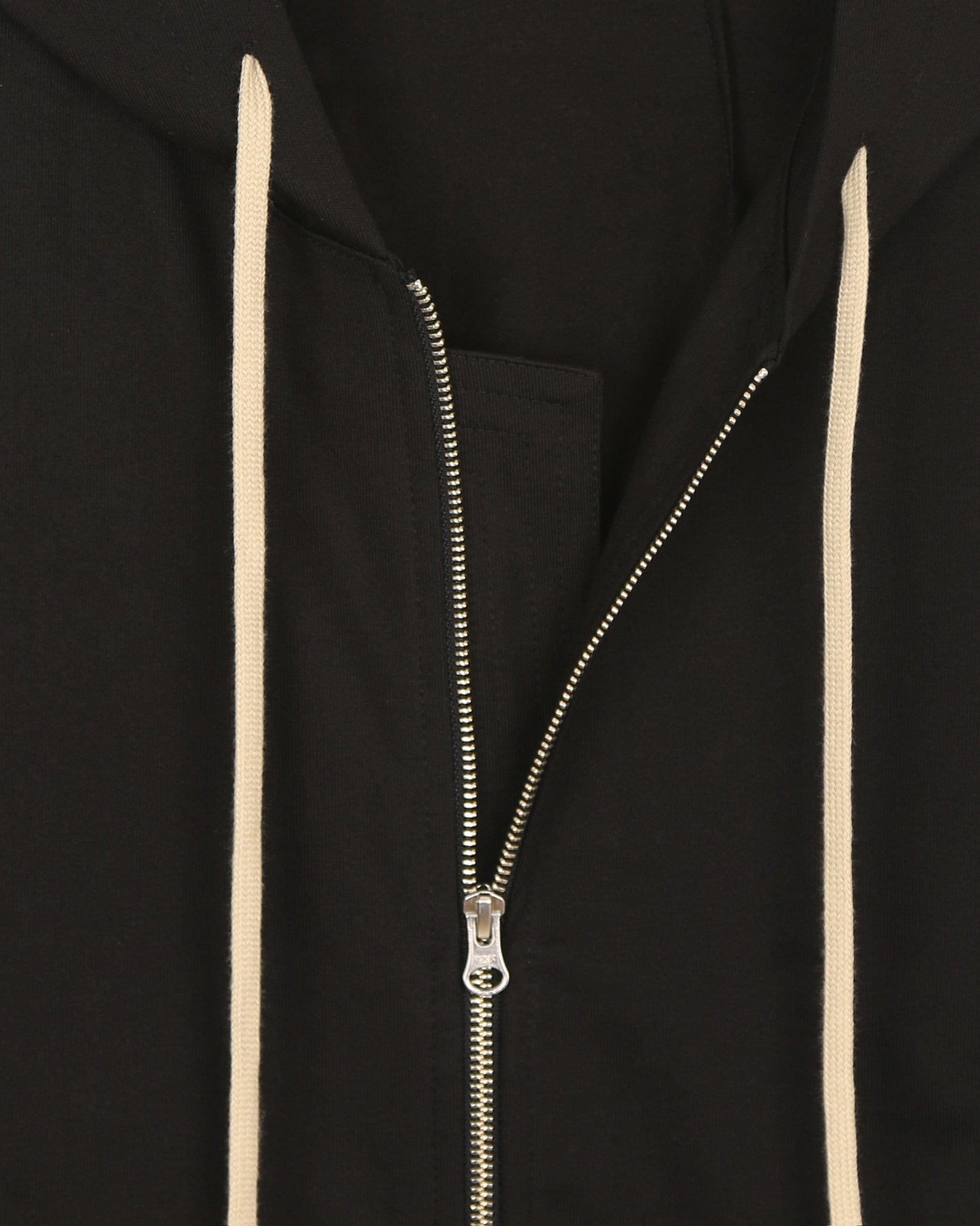 Black Two-Way Zip-Up Short Hoodie