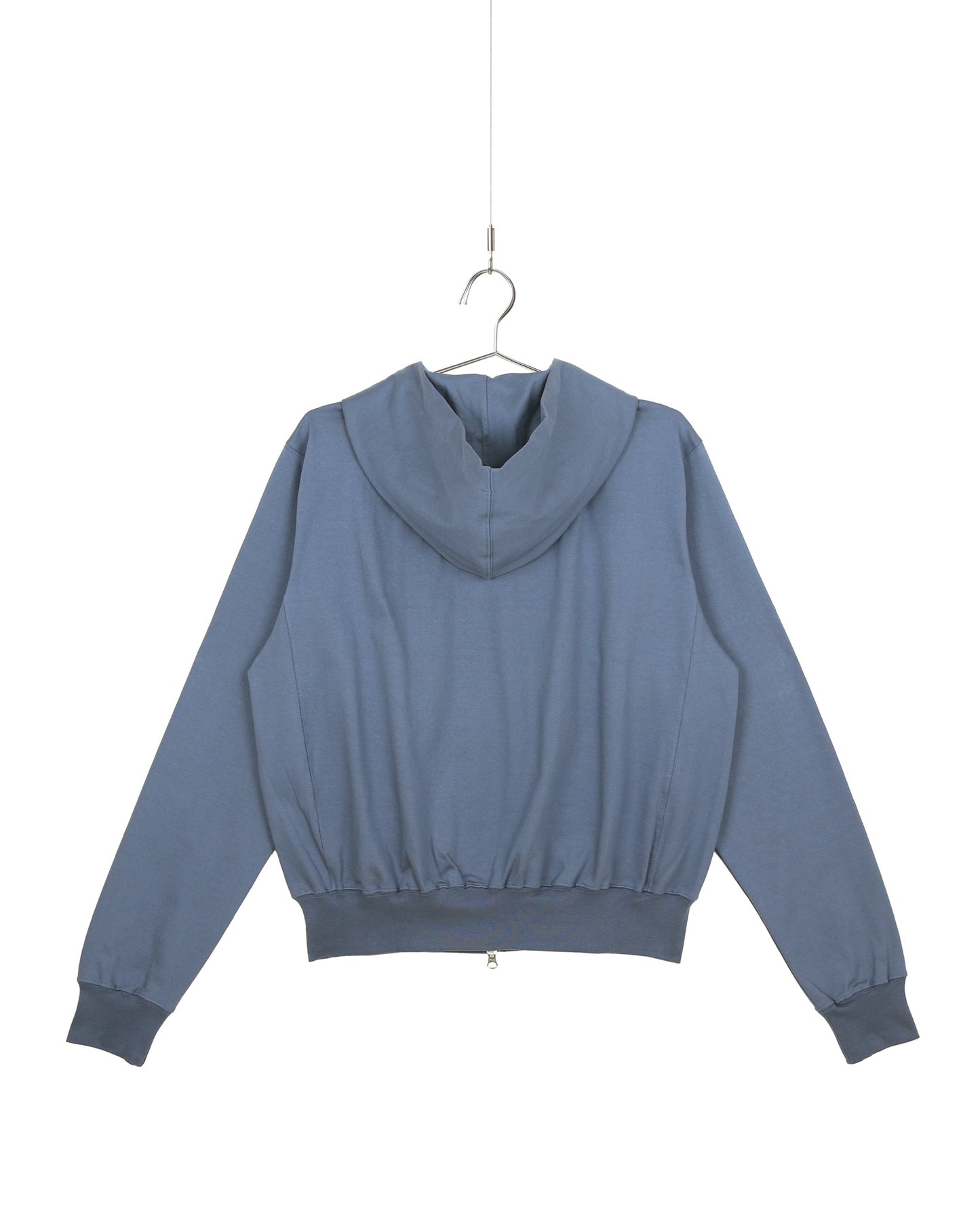 Turquoise Blue Two-Way Zip-Up Short Hoodie