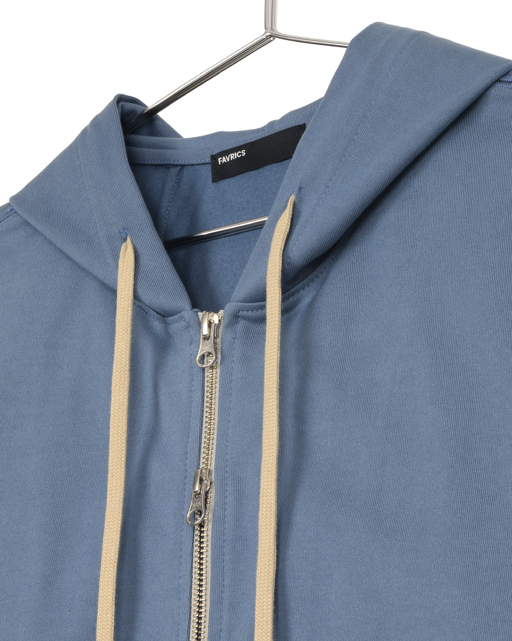 Turquoise Blue Two-Way Zip-Up Short Hoodie