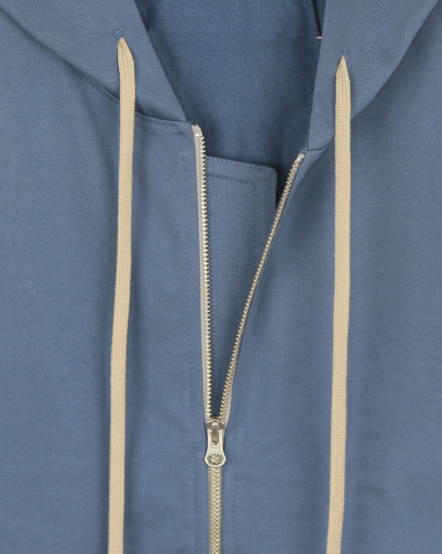 Turquoise Blue Two-Way Zip-Up Short Hoodie