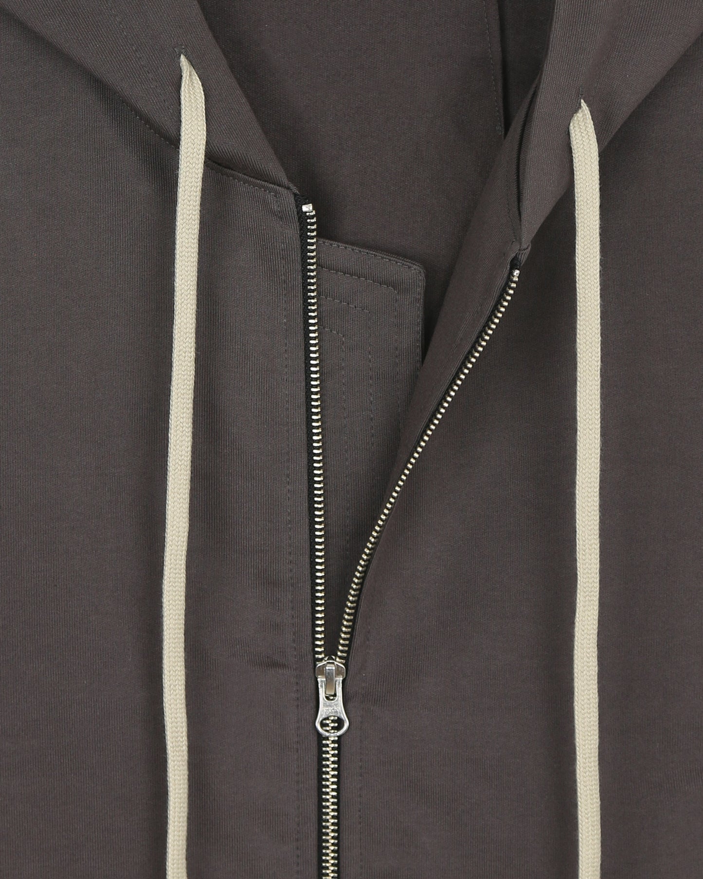 Charcoal Two-Way Zip-Up Short Hoodie