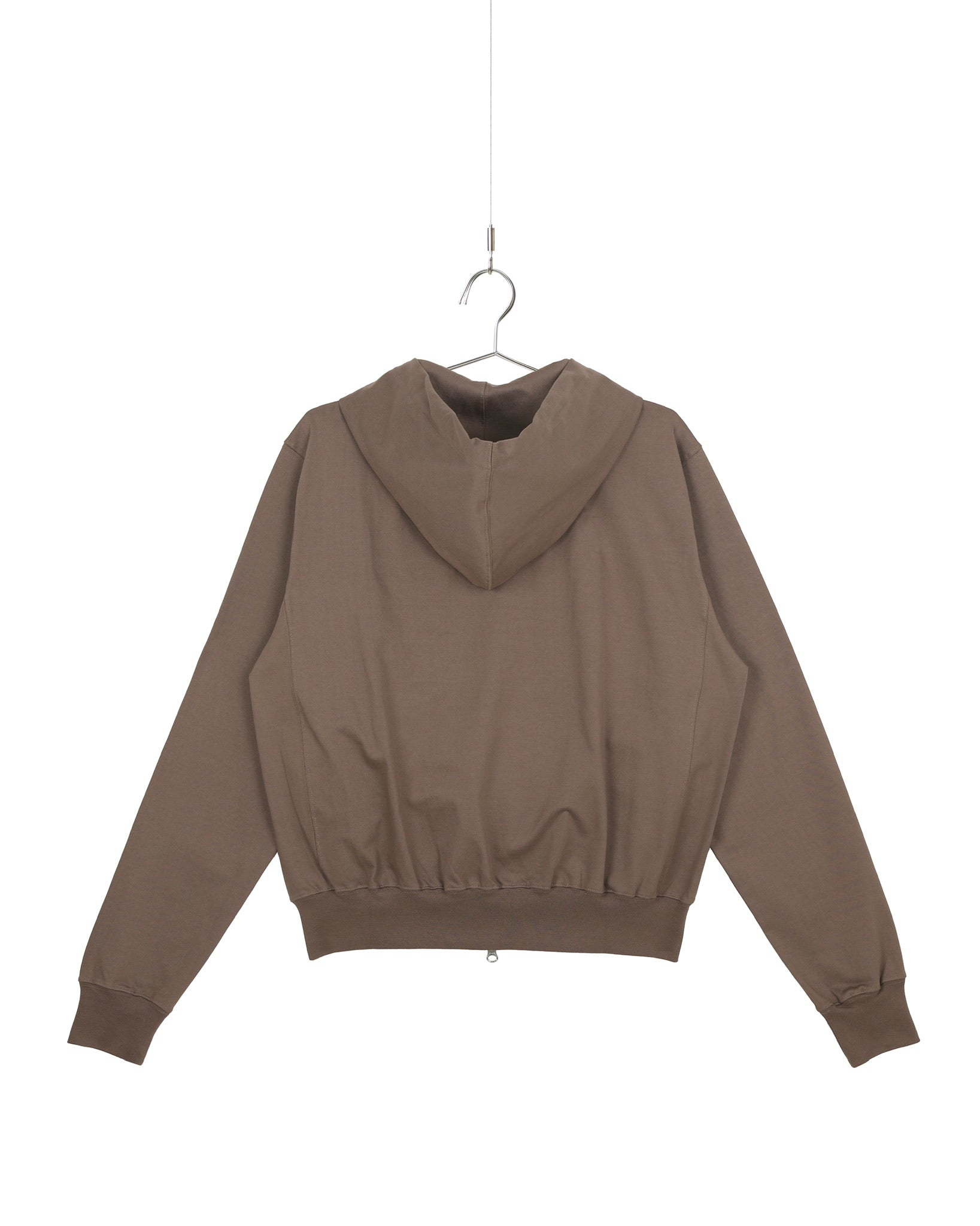 Mocha Two-Way Zip-Up Short Hoodie