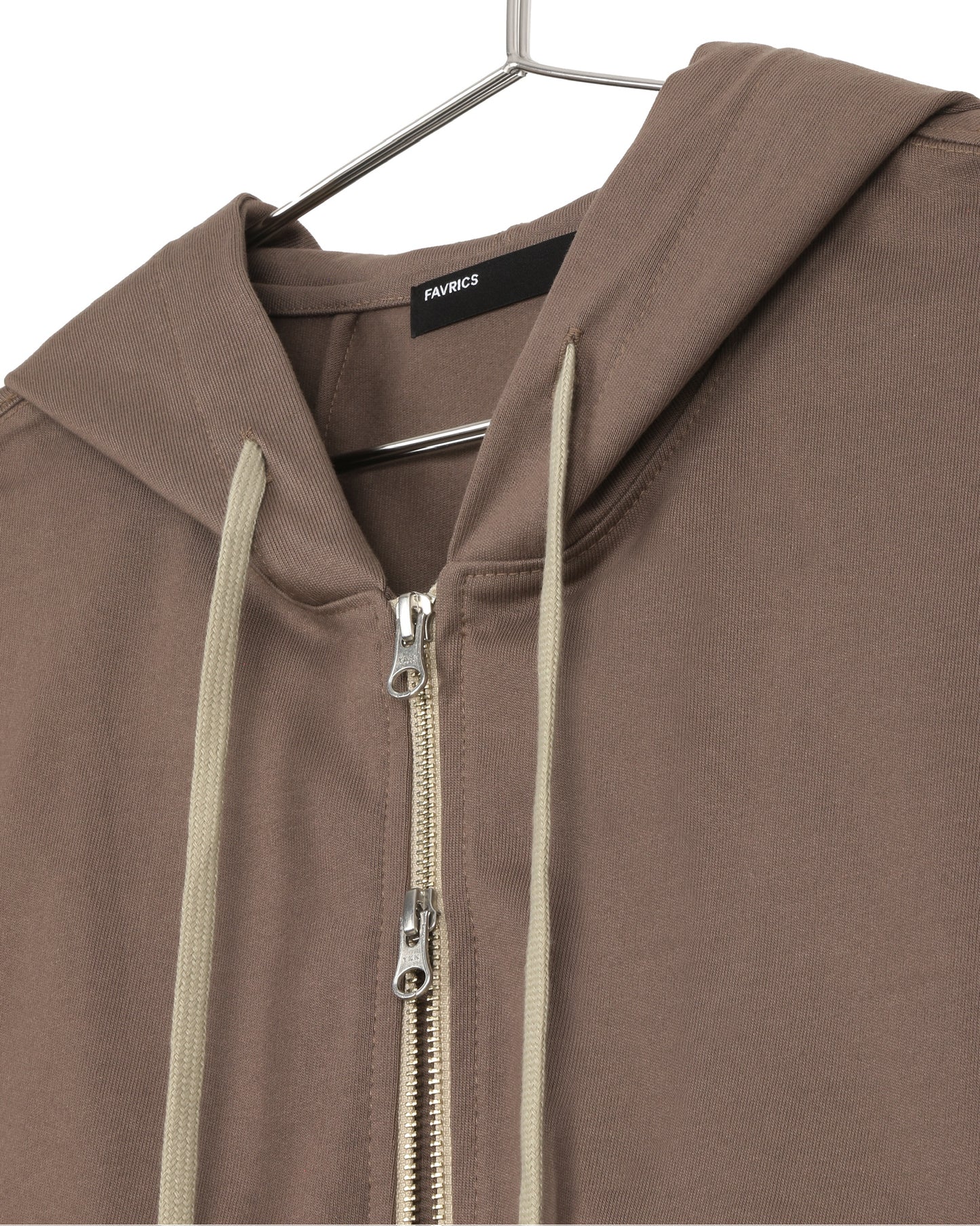 Mocha Two-Way Zip-Up Short Hoodie