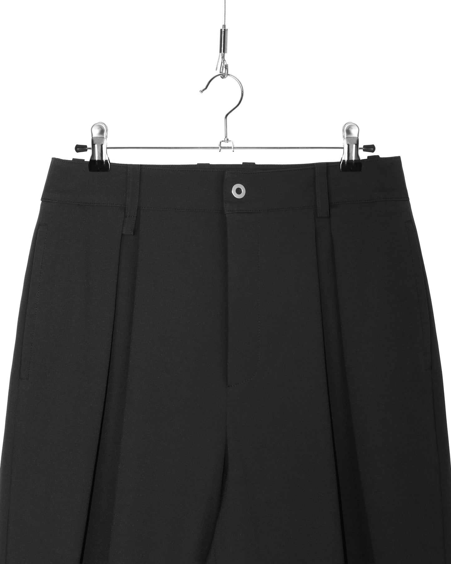 Black Carefree Two Tuck Wide Leg Pants