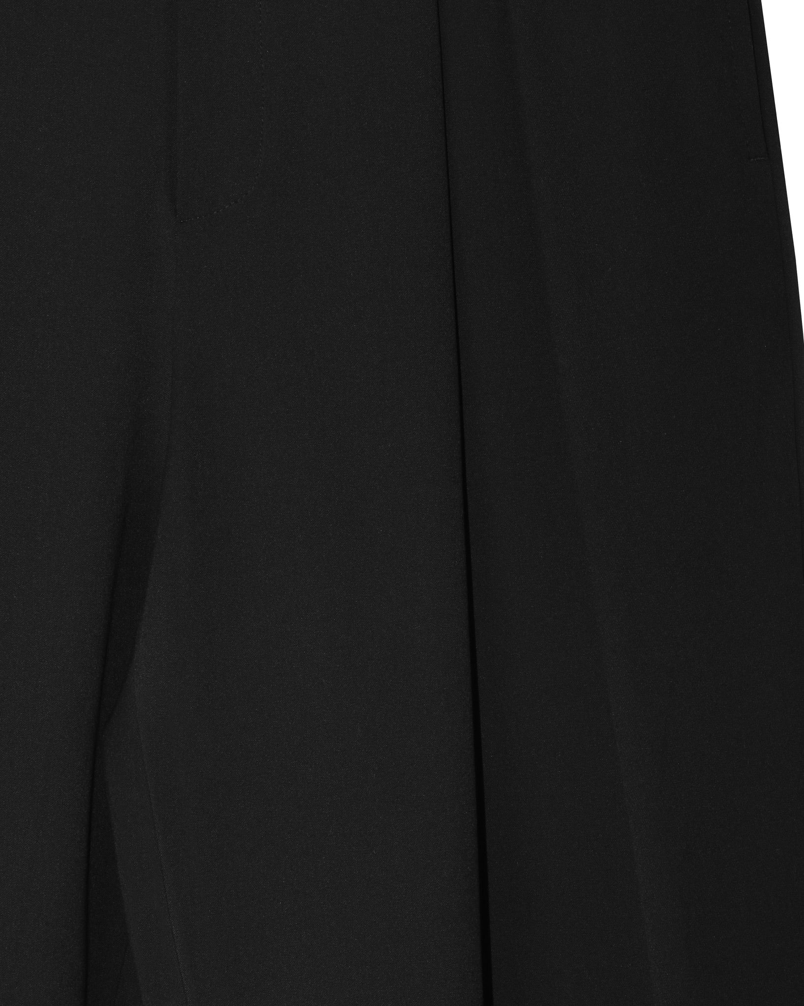Black Stretch Twill Two Tuck Wide Leg Pants