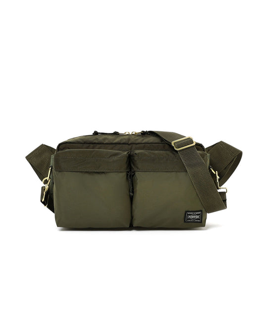 Olive Nylon Force 2Way Pockets Waist Bag